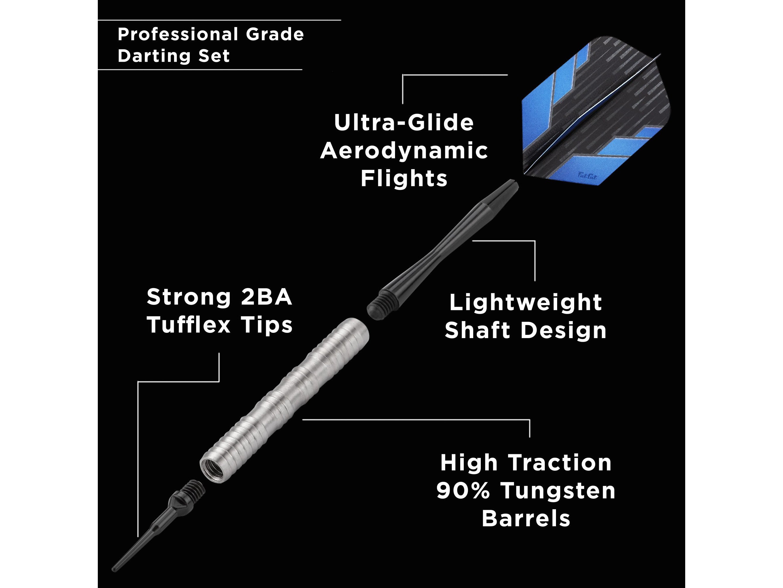 Fat Cat Bulletz 90% Tungsten Soft Tip Darts 18 Grams - HomeFitPlay