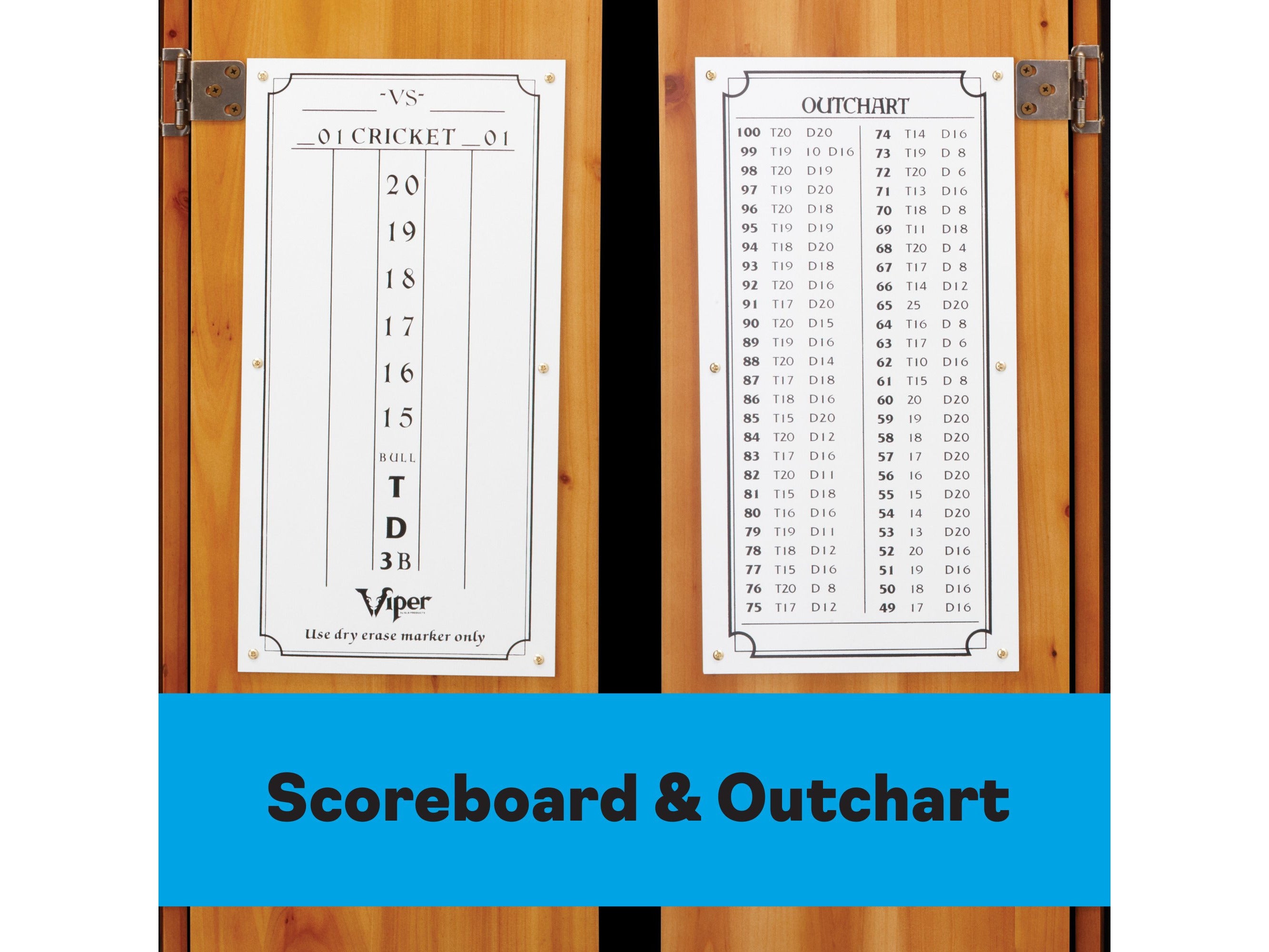 Viper Metropolitan Oak Steel Tip Dartboard Cabinet - HomeFitPlay