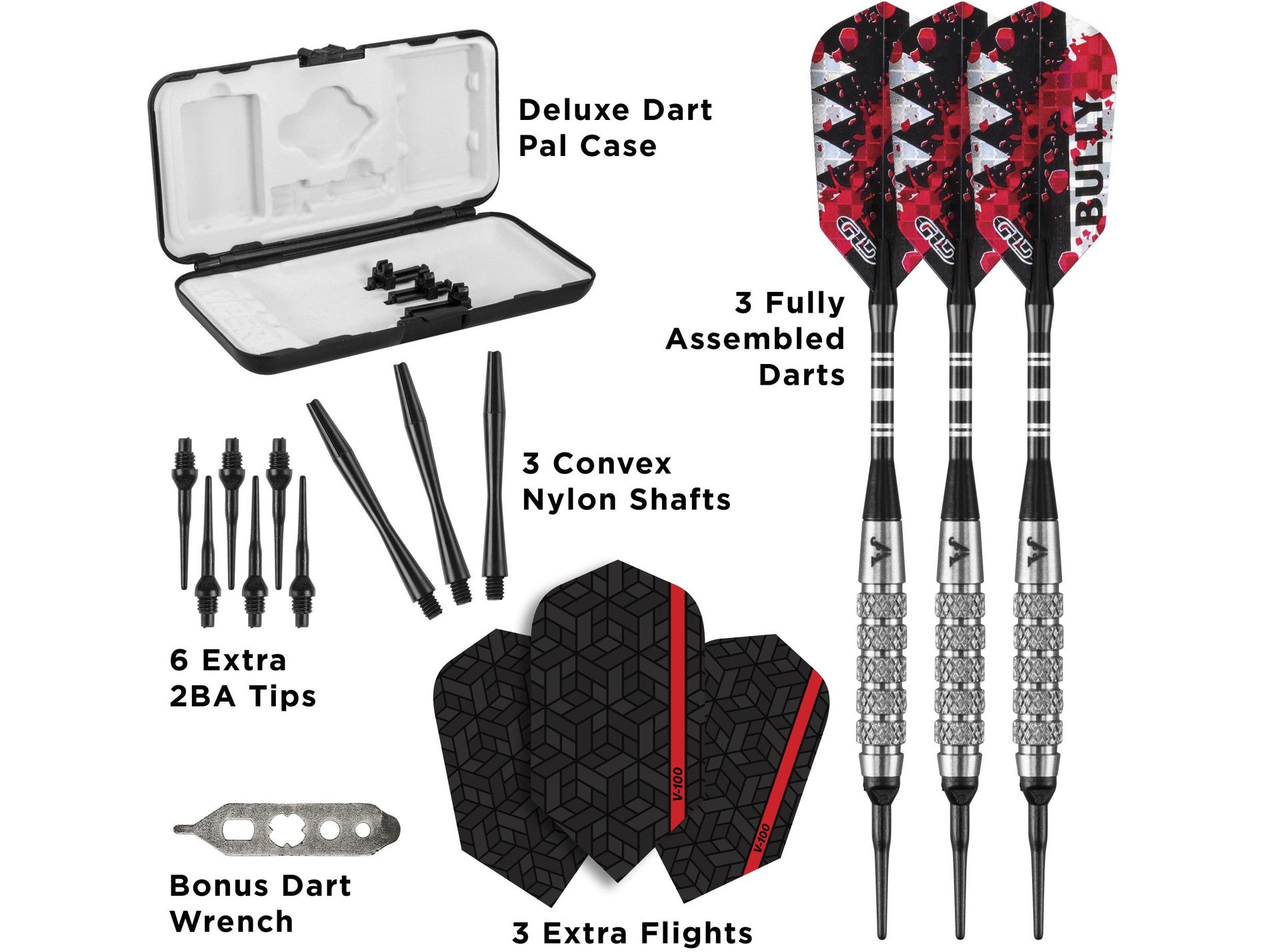 Viper Bully 80% Tungsten Soft Tip Dart Set 5 Knurled Rings 18 Grams - HomeFitPlay