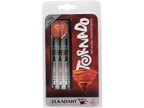 Image of Elkadart Tornado 90% Tungsten Soft Tip Dart Set 3 Red and 4 Black Rings 18 Grams - HomeFitPlay
