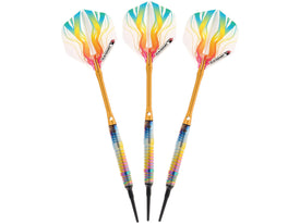 Elkadart Rainbow 90% Tungsten Soft Tip Darts Multi Color Titanium Coating Shark Fin Barrel - HomeFitPlay