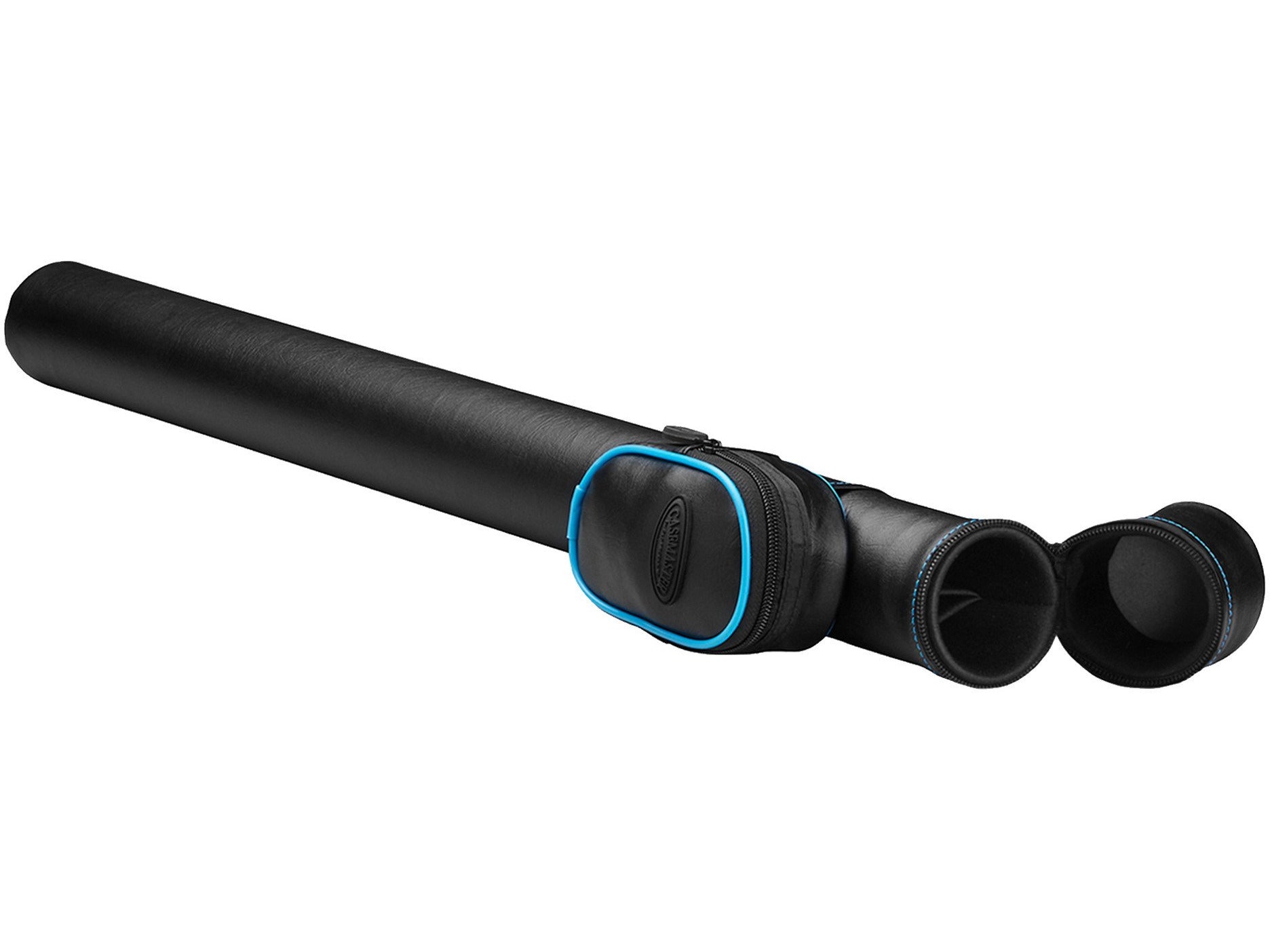 Casemaster Q-Vault Supreme Black with Blue Trim Cue Case - HomeFitPlay
