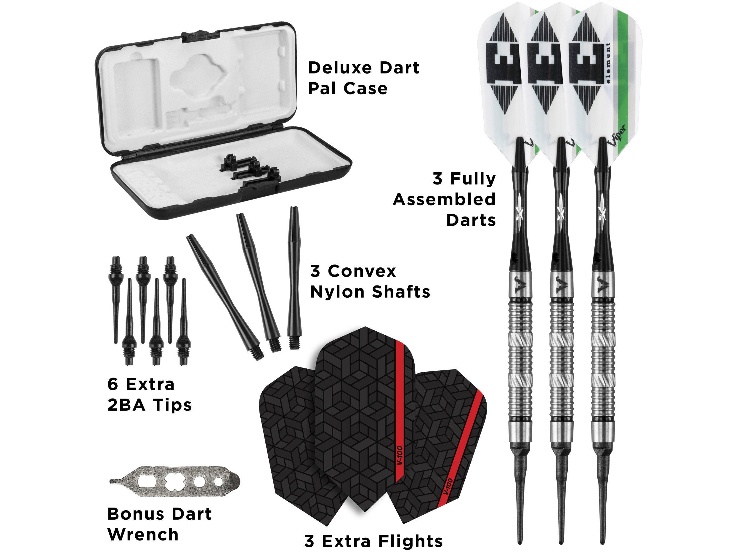 Viper Element 90% Tungsten Soft Tip Darts Grooved Barrel 18 Grams - HomeFitPlay