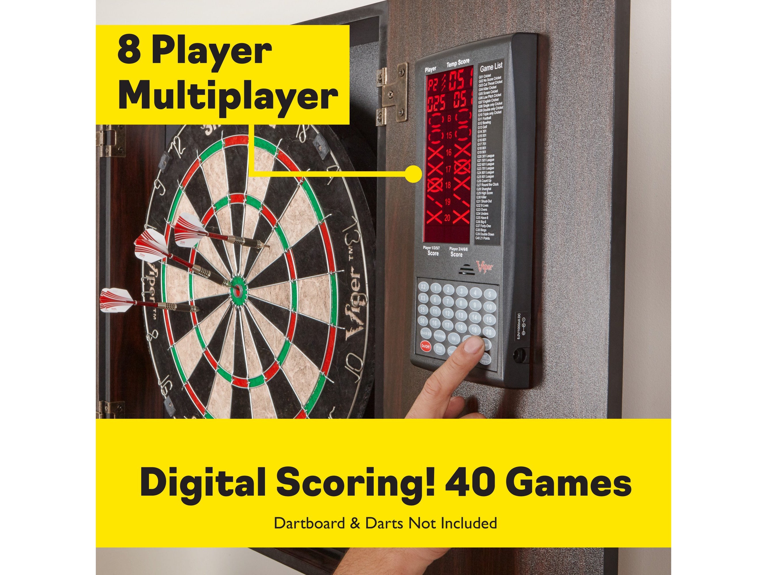 Viper Vault Deluxe Dartboard Cabinet with Pro Score - HomeFitPlay