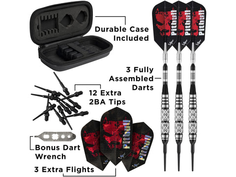 Image of Viper Pitbull 90% Tungsten Soft Tip Darts Diamond Cut and Ringed Barrel 18 Grams - HomeFitPlay