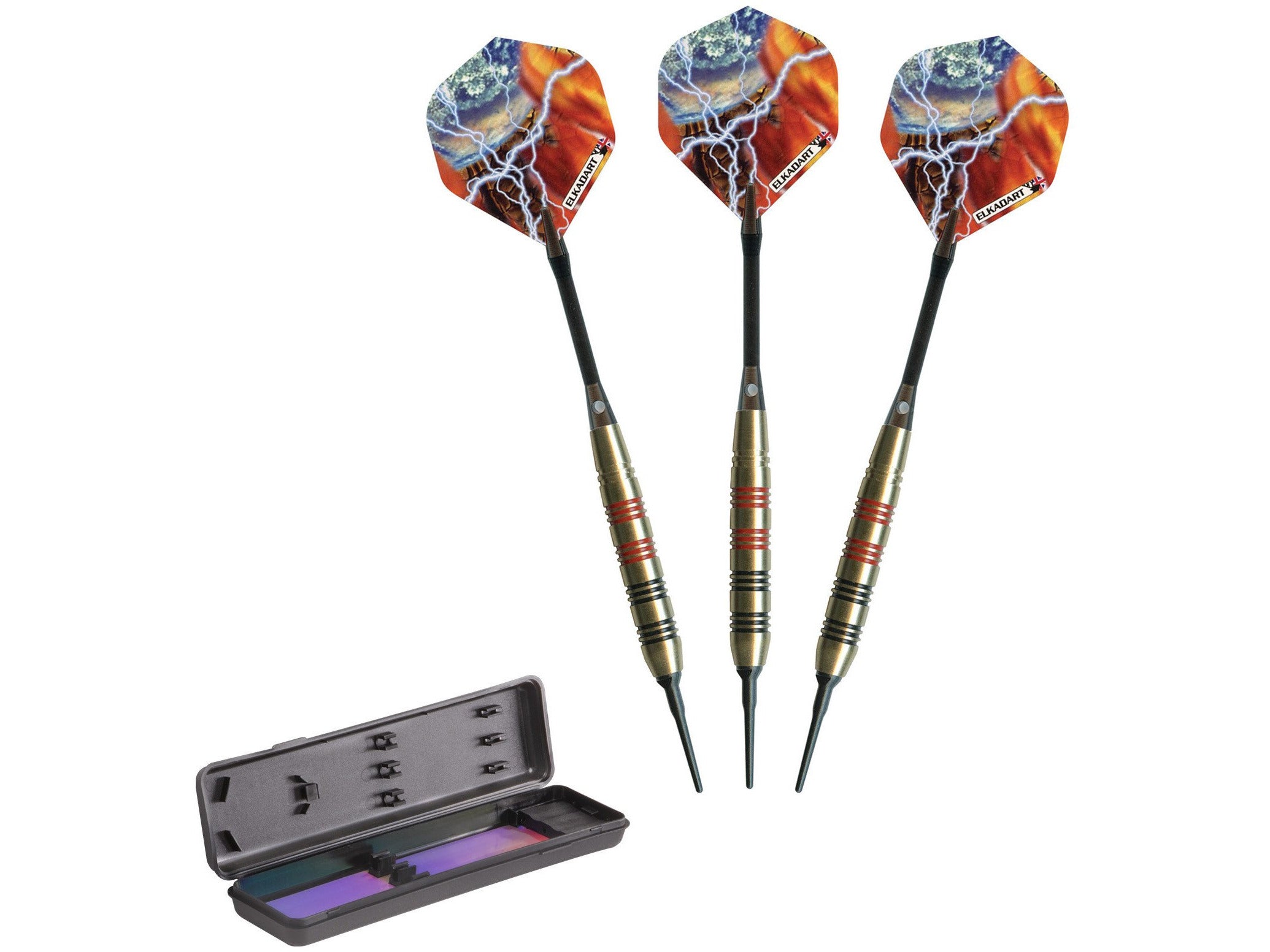Elkadart Storm Soft Tip Darts Black and Red Rings 18 Grams - HomeFitPlay