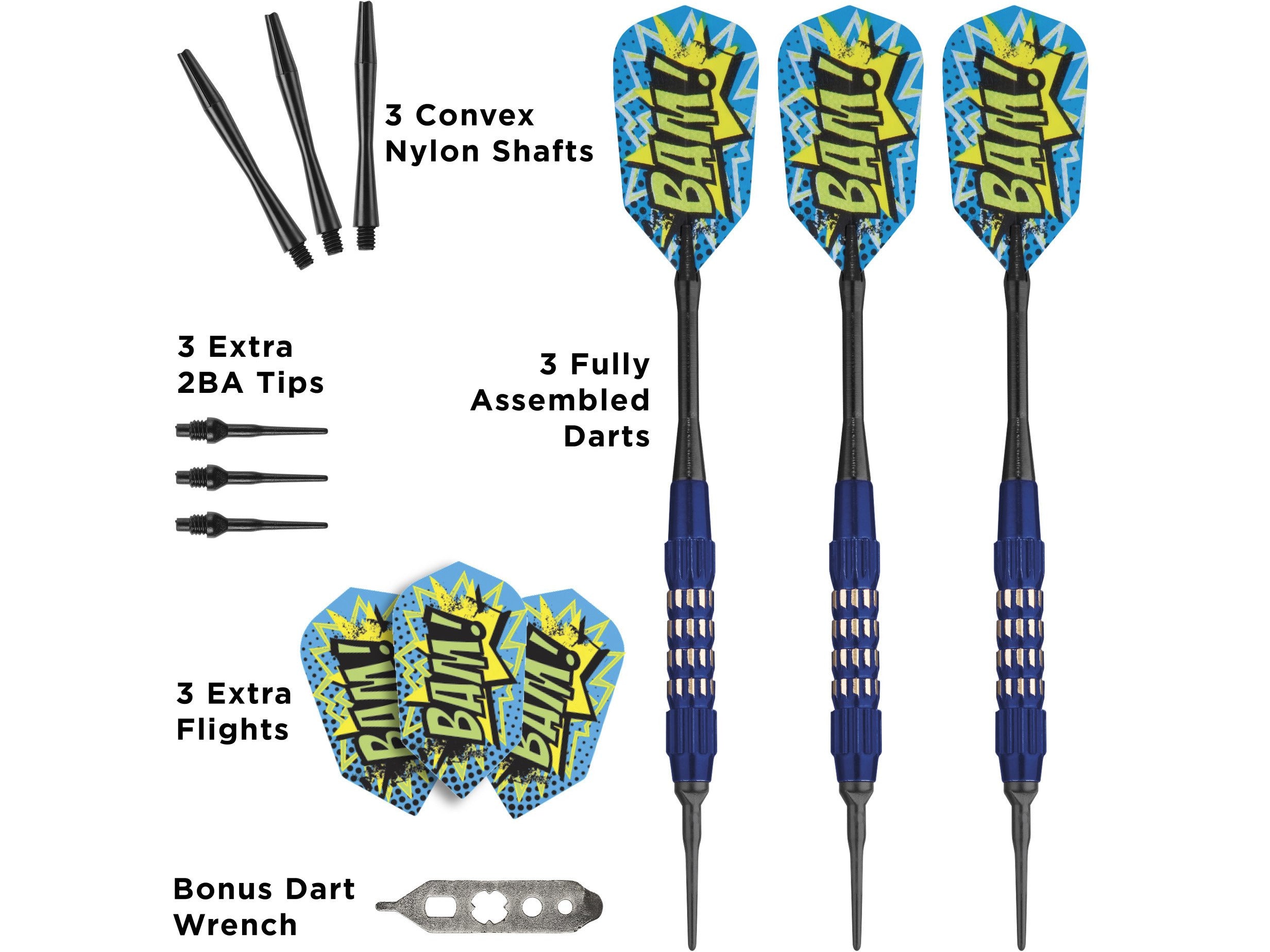 Viper Comix BAM! Soft Tip Darts Blue 18 Grams - HomeFitPlay