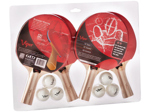 Image of Viper Two Star Tennis Table Four Racket and Six Ball Set - HomeFitPlay