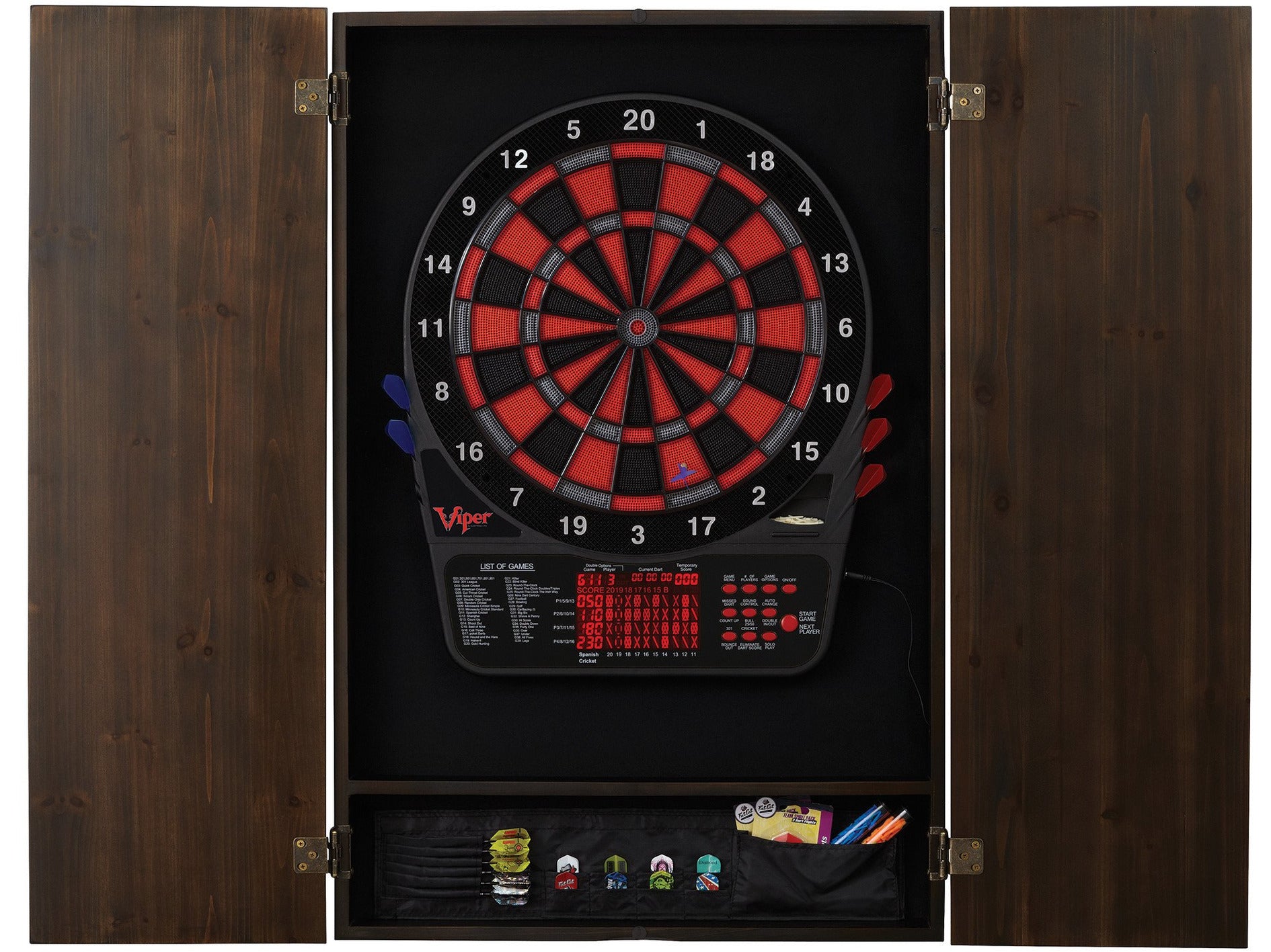 Viper Metropolitan Espresso Soft Tip Dartboard Cabinet - HomeFitPlay