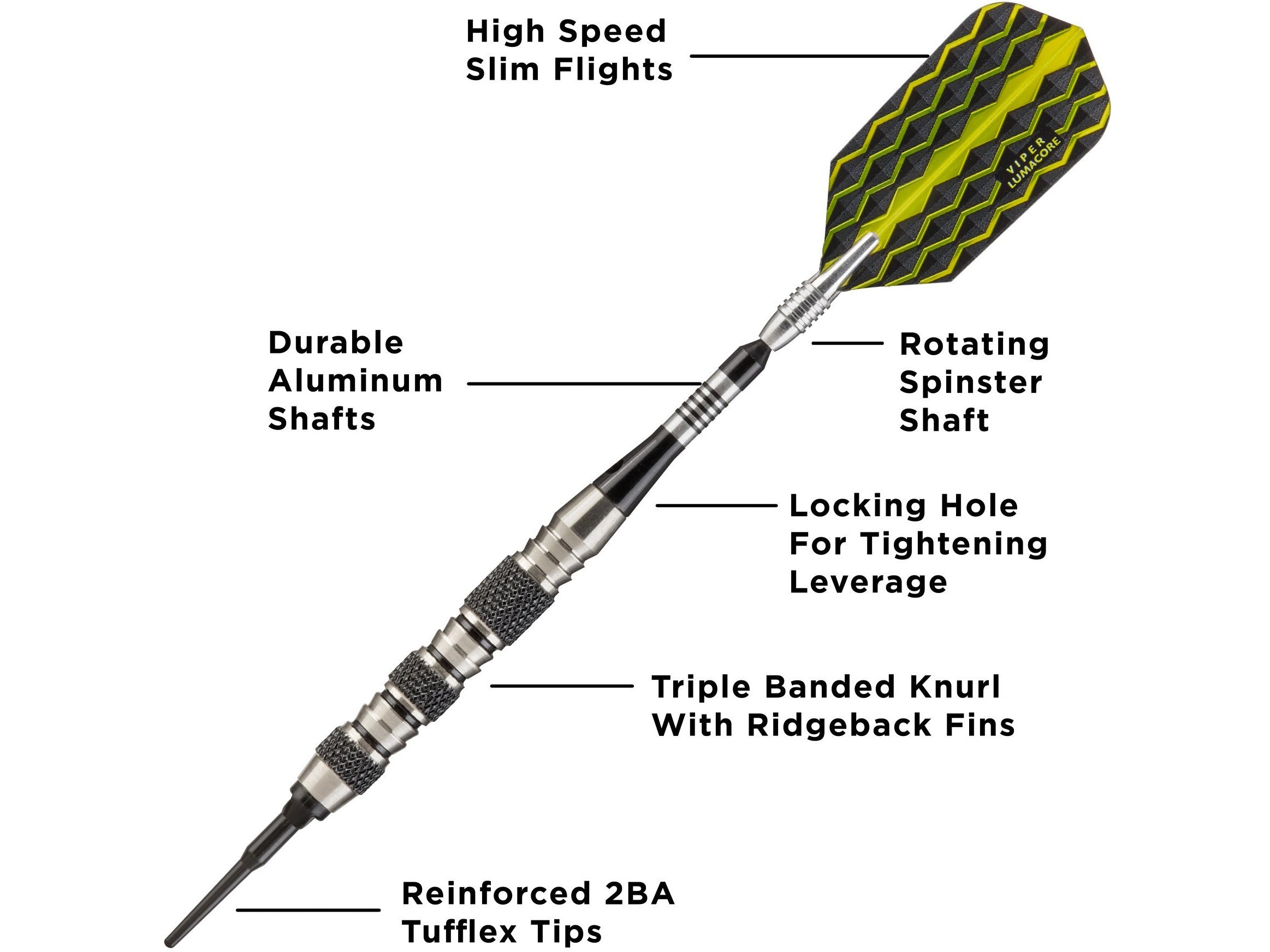 Viper The Freak Soft Tip Darts Knurled and Shark Fin Barrel 18 Grams - HomeFitPlay