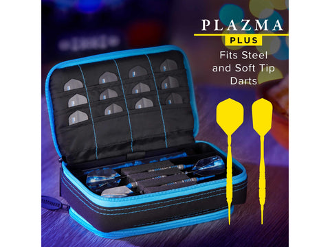 Image of Casemaster Plazma Plus Dart Case Black with Blue Zipper and Phone Pocket - HomeFitPlay