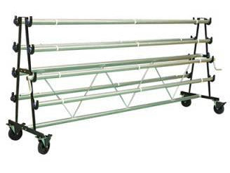 Gym Floor Cover Mobile Storage Rack - 6-8-10 Rollers - HomeFitPlay