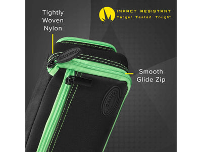 Casemaster Plazma Plus Dart Case Black with Green Zipper and Phone Pocket - HomeFitPlay
