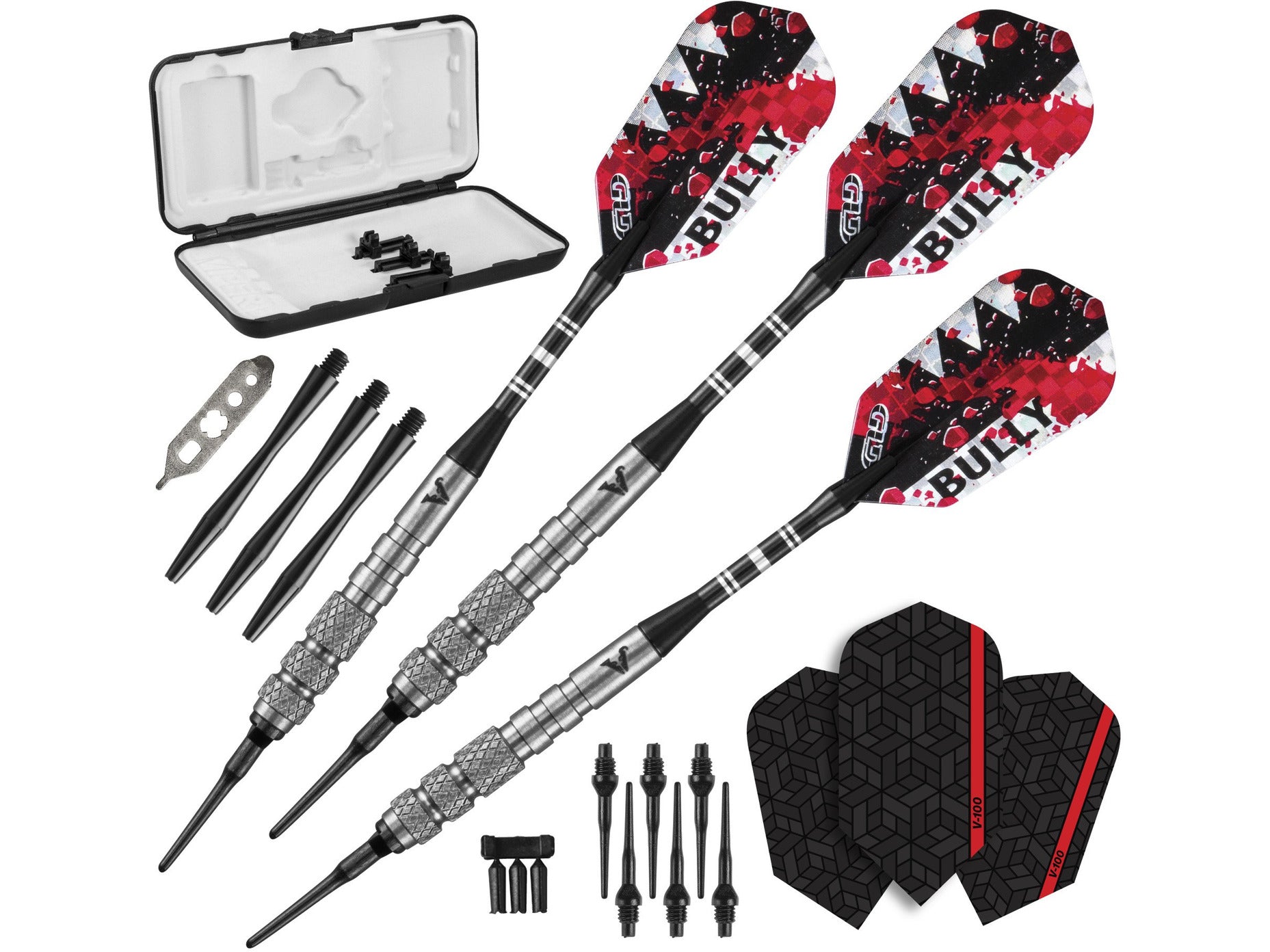 Viper Bully 80% Tungsten Soft Tip Darts 3 Knurled Rings 18 Grams - HomeFitPlay
