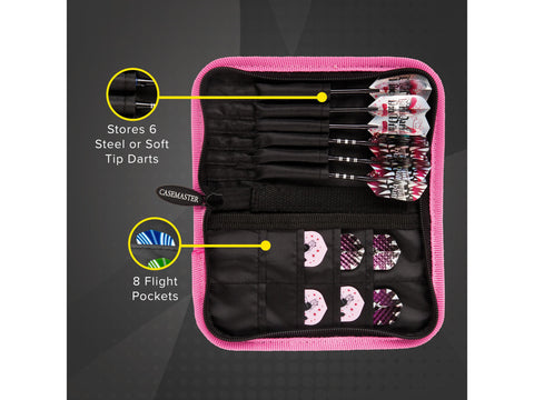 Image of Casemaster Deluxe Pink Nylon Dart Case - HomeFitPlay