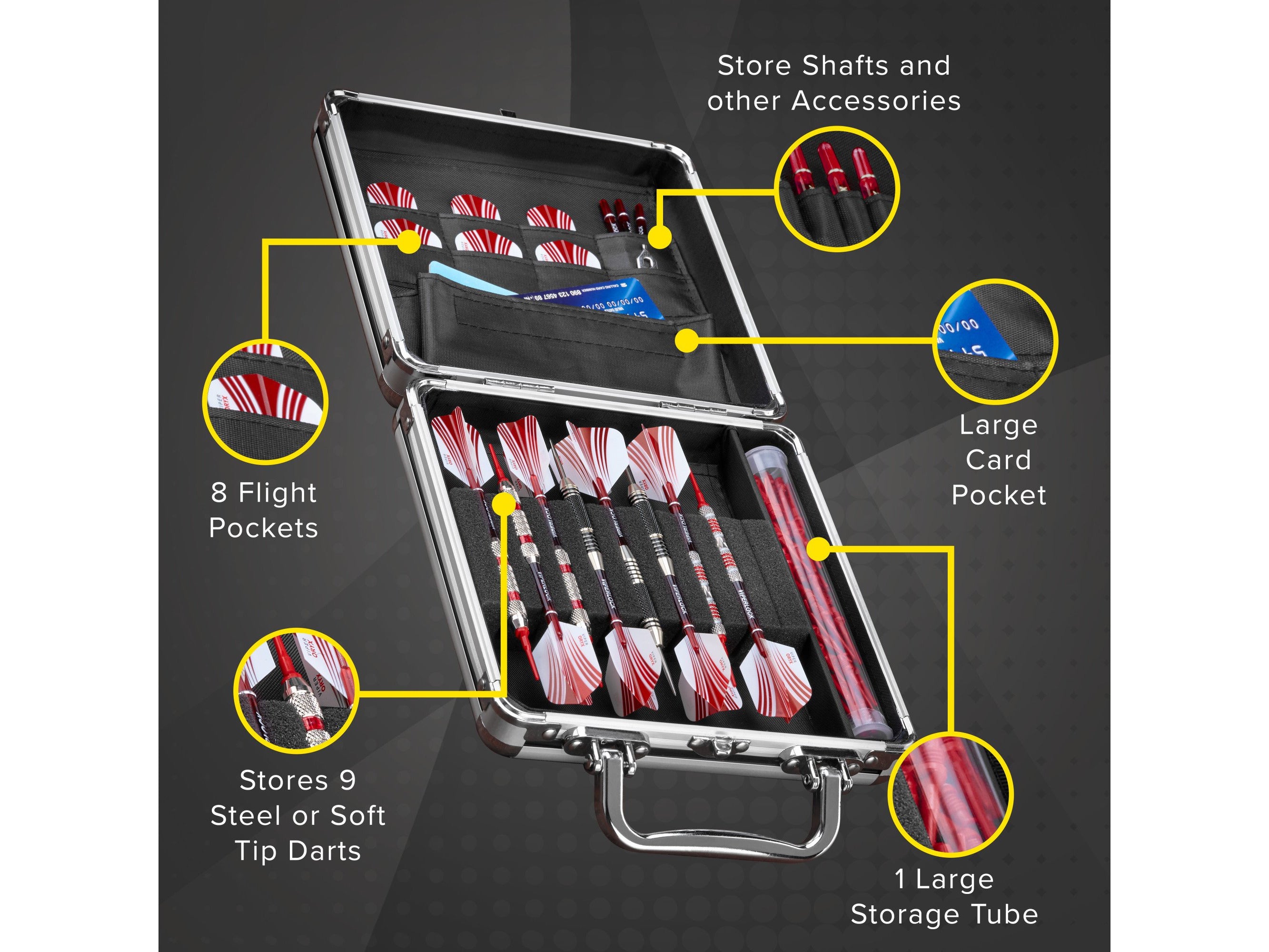 Casemaster Ternion Aluminum Dart Case - HomeFitPlay