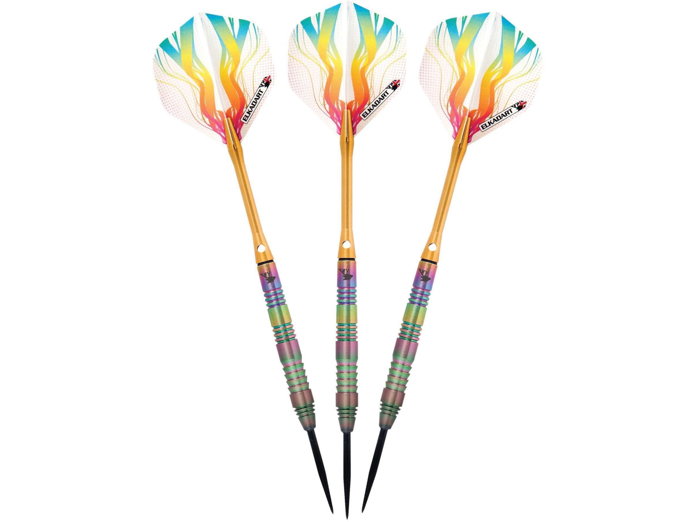 Elkadart Rainbow 90% Tungsten Steel Tip Darts Multi Color Titanium Coating - HomeFitPlay
