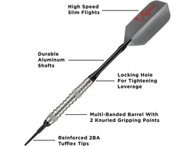 Viper V-Factor 90% Tungsten Soft Tip Darts Grooved Barrel 18 Grams 