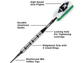 Viper Element 90% Tungsten Soft Tip Darts Shark Kin Barrel 18 Grams 