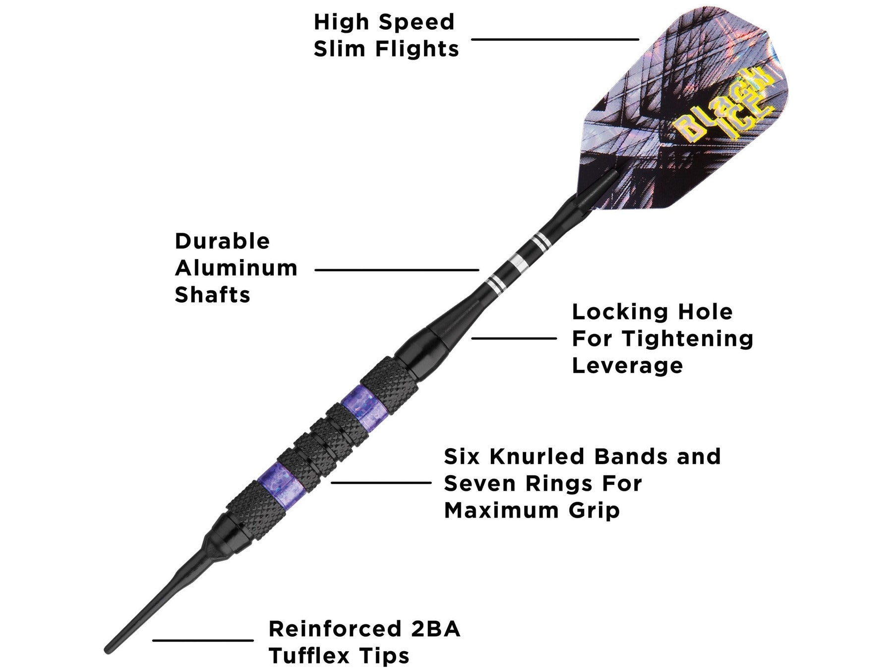 Viper Black Ice Purple Soft Tip Darts - HomeFitPlay