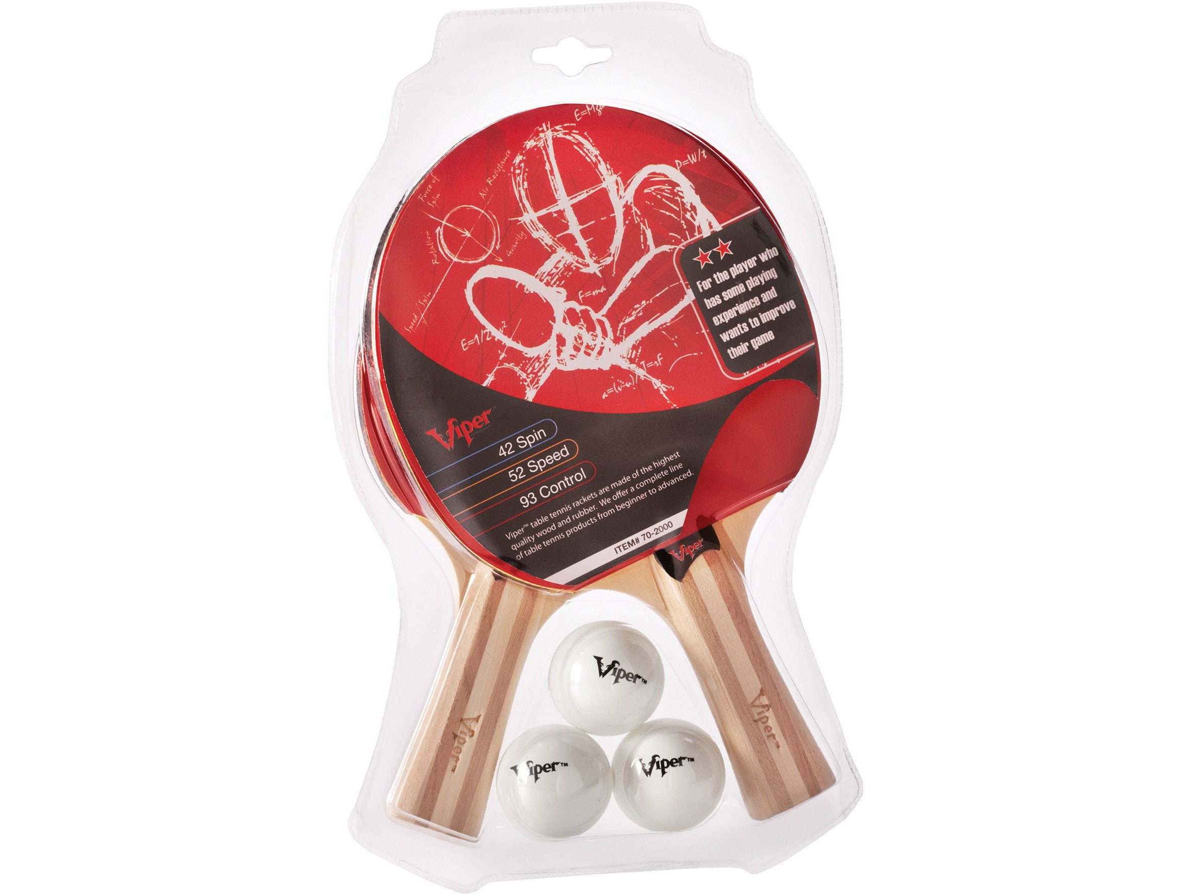 Viper Two Star Tennis Table Two Racket and Three Ball Set - HomeFitPlay