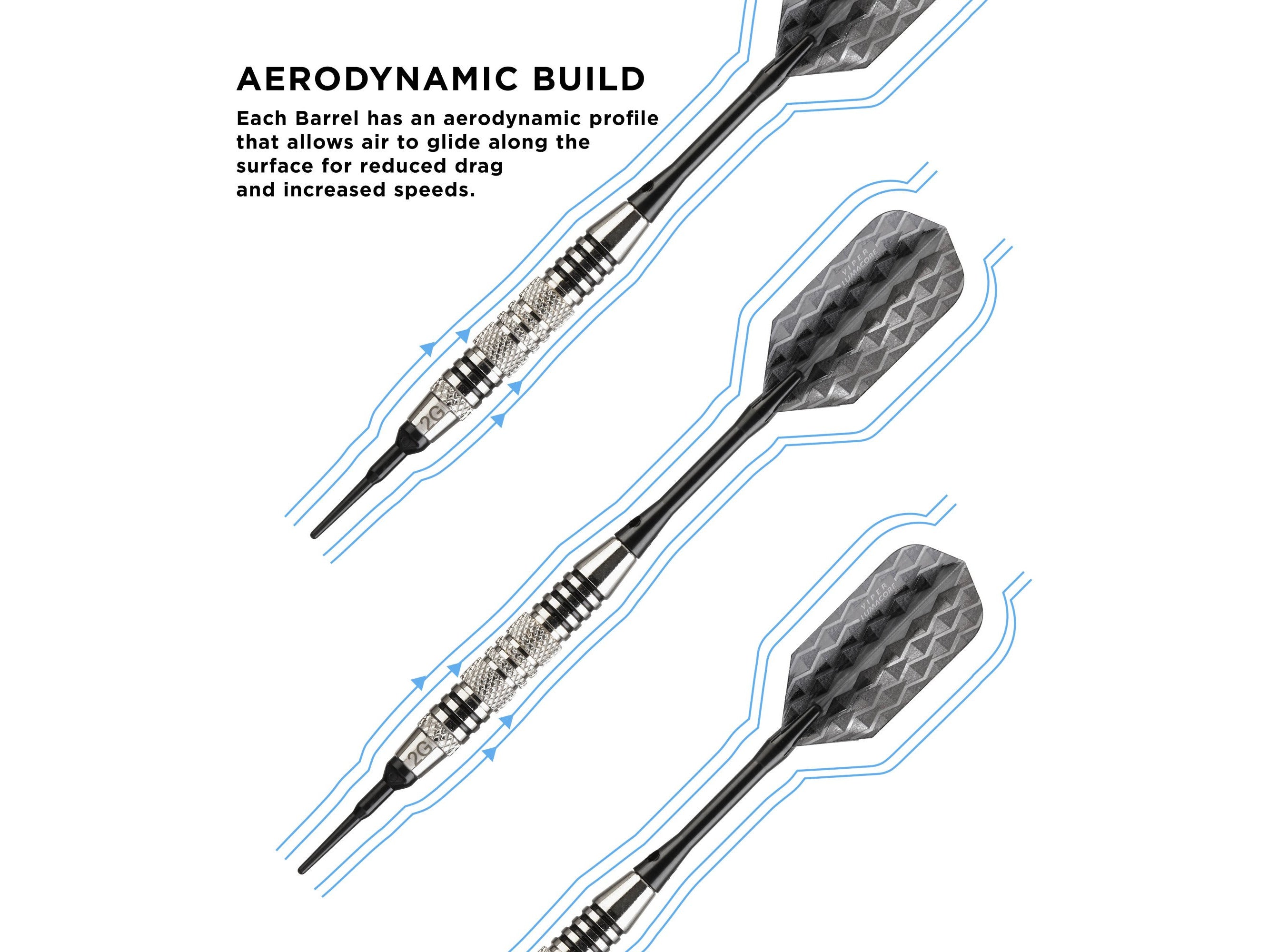 Viper Bobcat Adjustable Soft Tip Darts Black Rings 16-18 Grams - HomeFitPlay