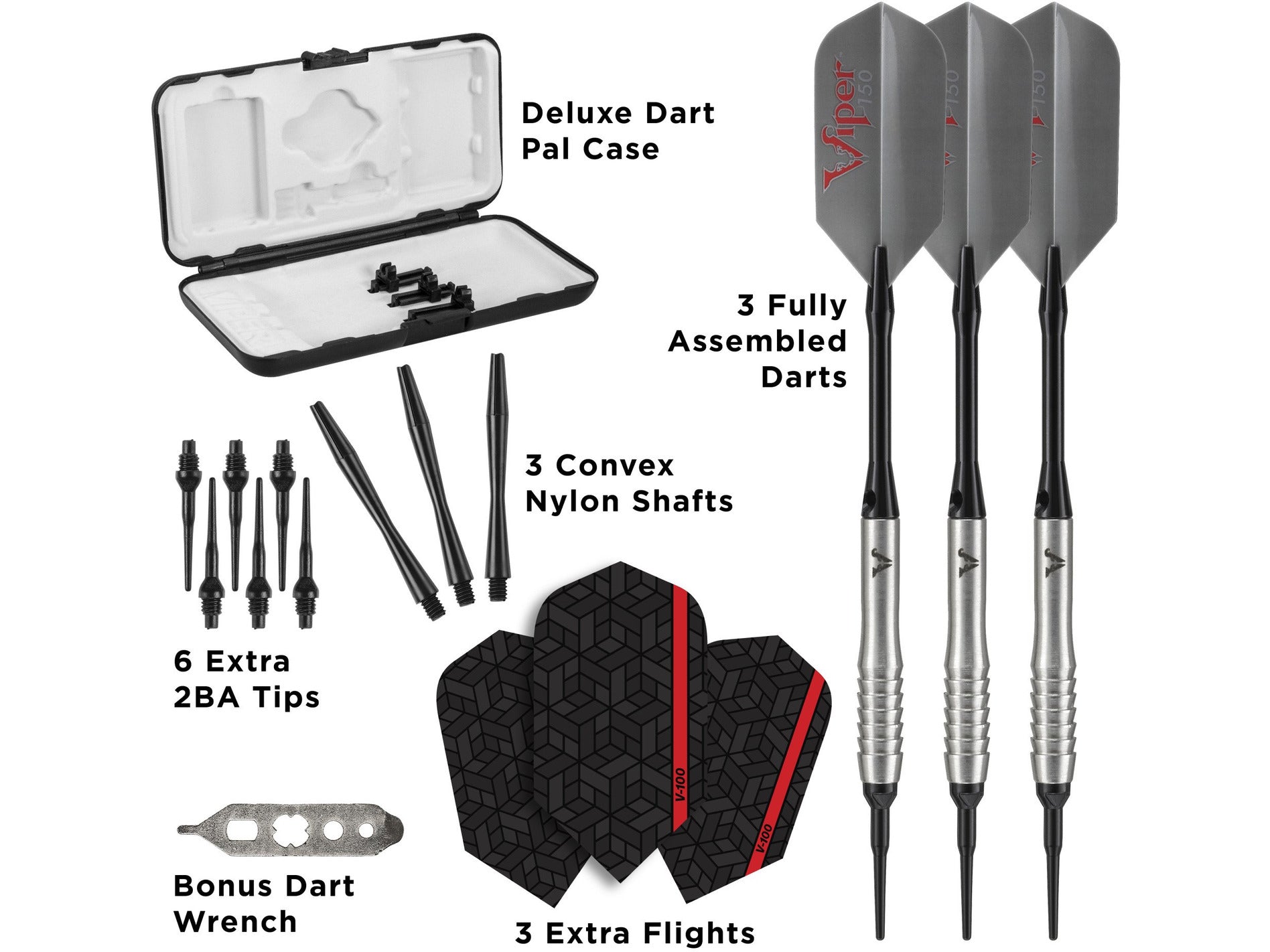 Viper V-Factor 90% Tungsten Soft Tip Darts Shark Fin Barrel 20 Grams - HomeFitPlay