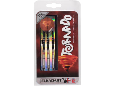 Elkadart Tornado 90% Tungsten Soft Tip Dart Set 4 Red and 2 Black Rings - HomeFitPlay