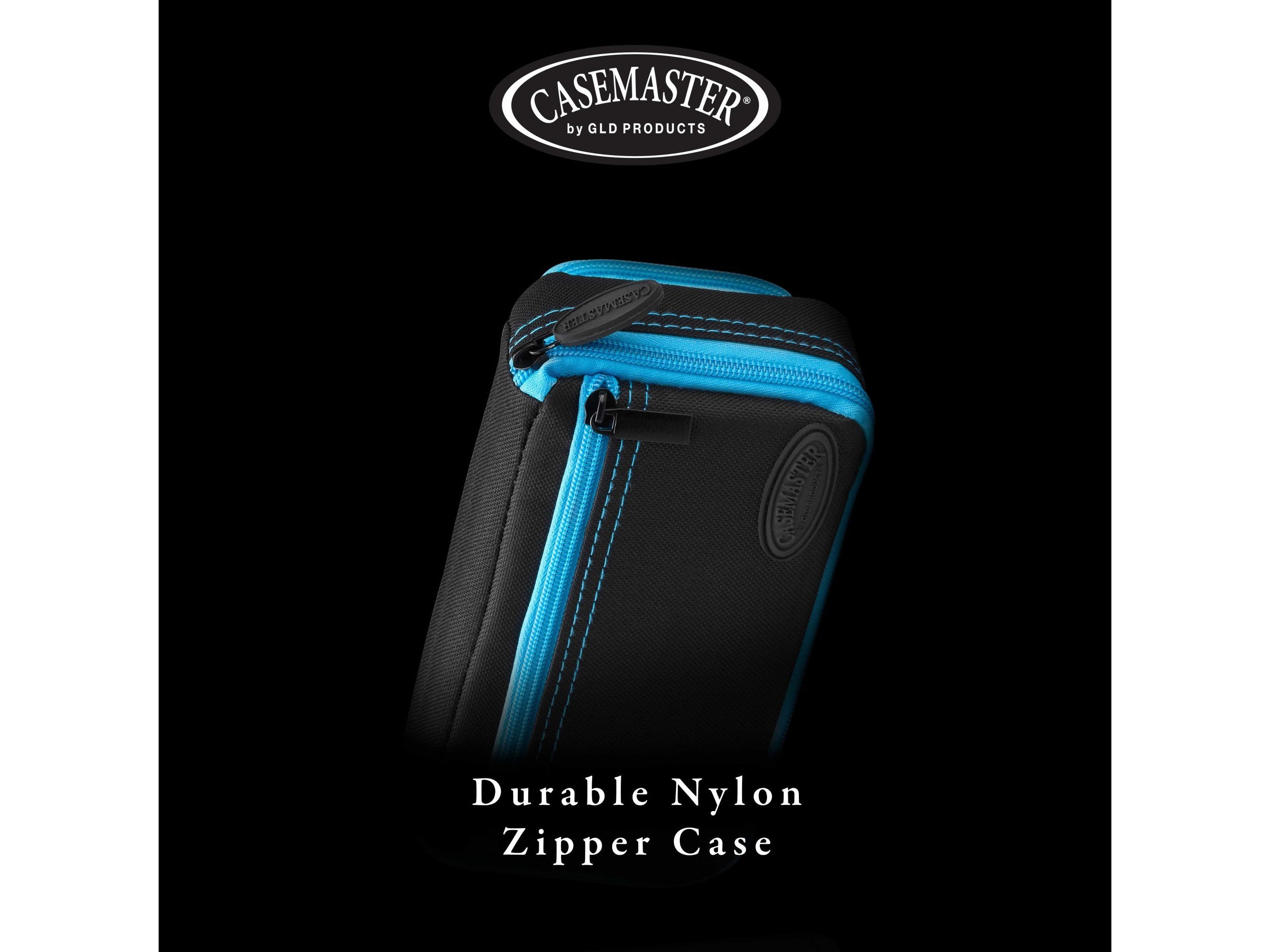 Casemaster Plazma Plus Dart Case Black with Blue Zipper and Phone Pocket - HomeFitPlay