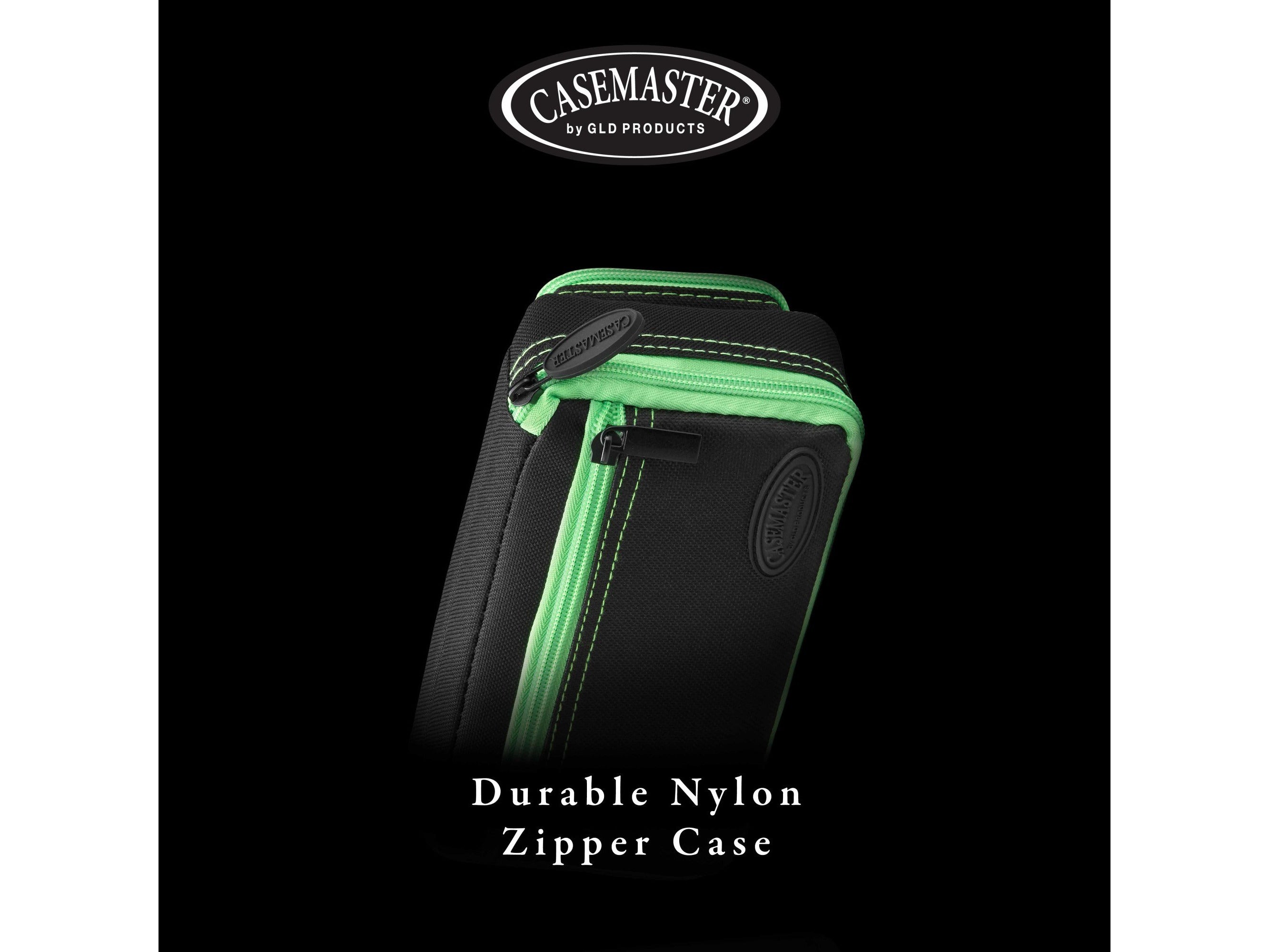 Casemaster Plazma Plus Dart Case Black with Green Zipper and Phone Pocket - HomeFitPlay