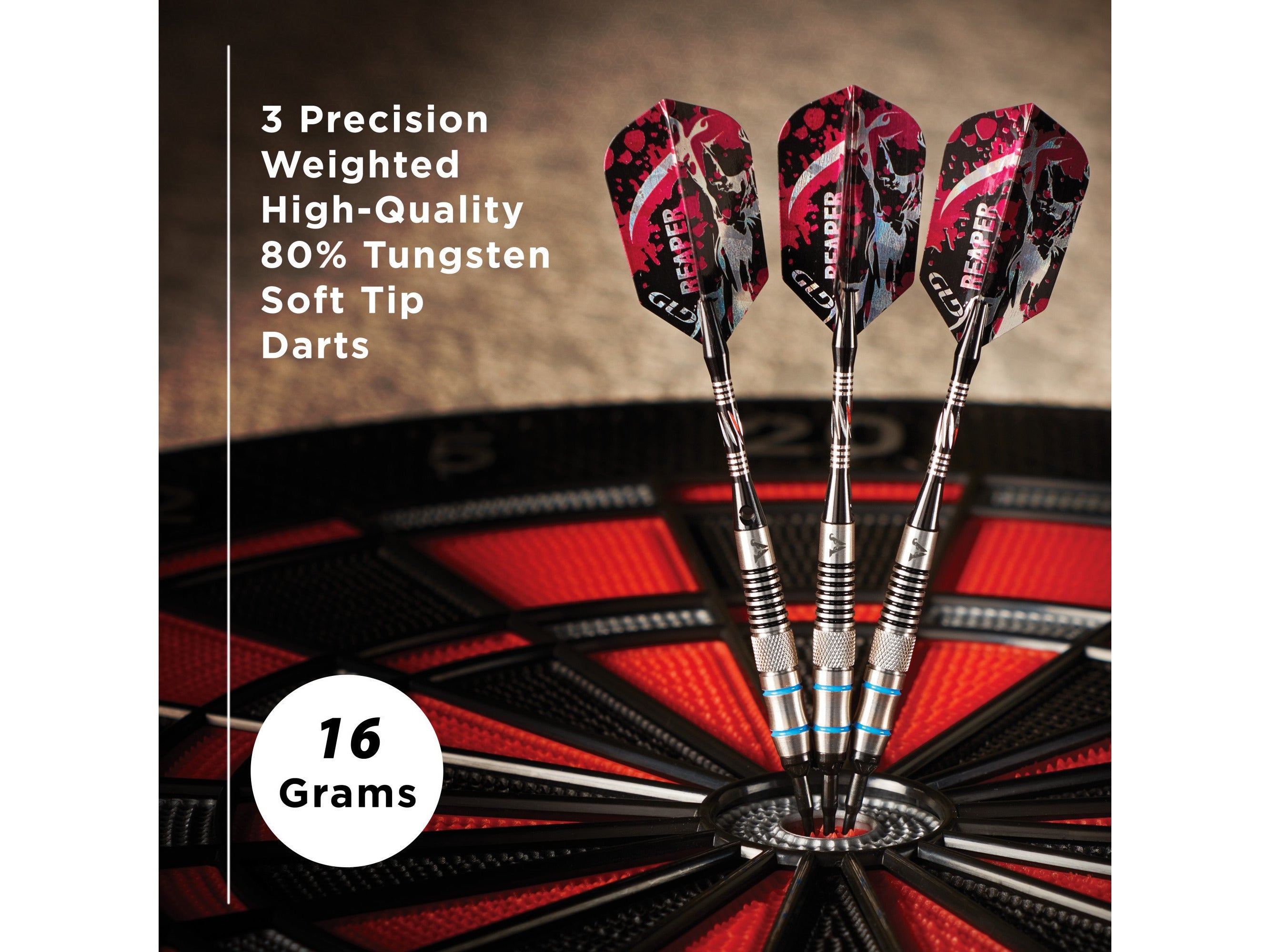 Viper Grim Reaper 80% Tungsten Soft Tip Darts Blue Rings - HomeFitPlay