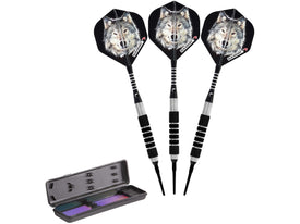 Elkadart Lone Wolf Soft Tip Darts Silver With Black Knurling - HomeFitPlay