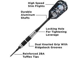 Viper Desperado 80% Tungsten Death Mark Soft Tip Darts 2 Knurled Rings 18 Grams 