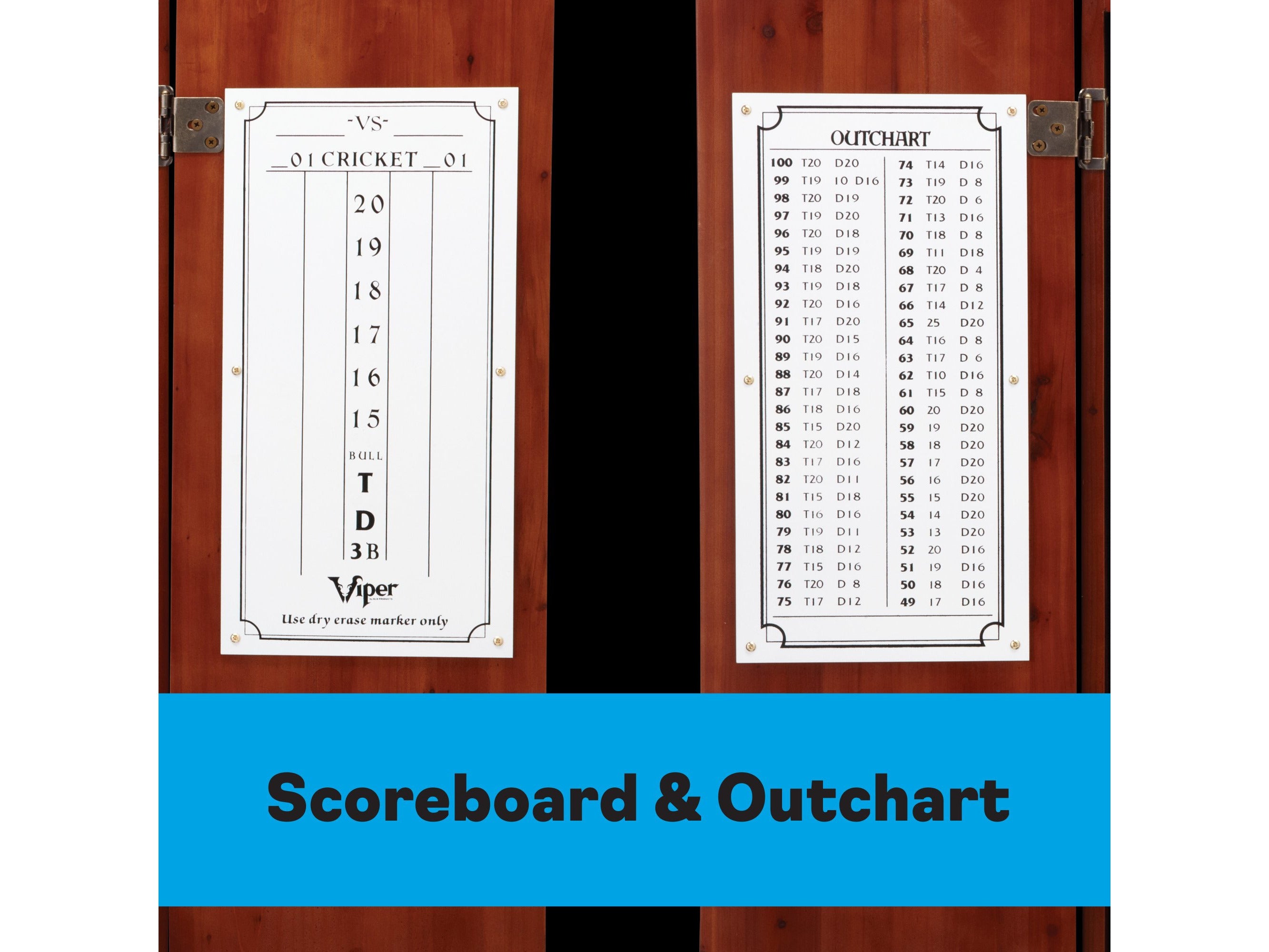 Viper Metropolitan Cinnamon Steel Tip Dartboard Cabinet - HomeFitPlay