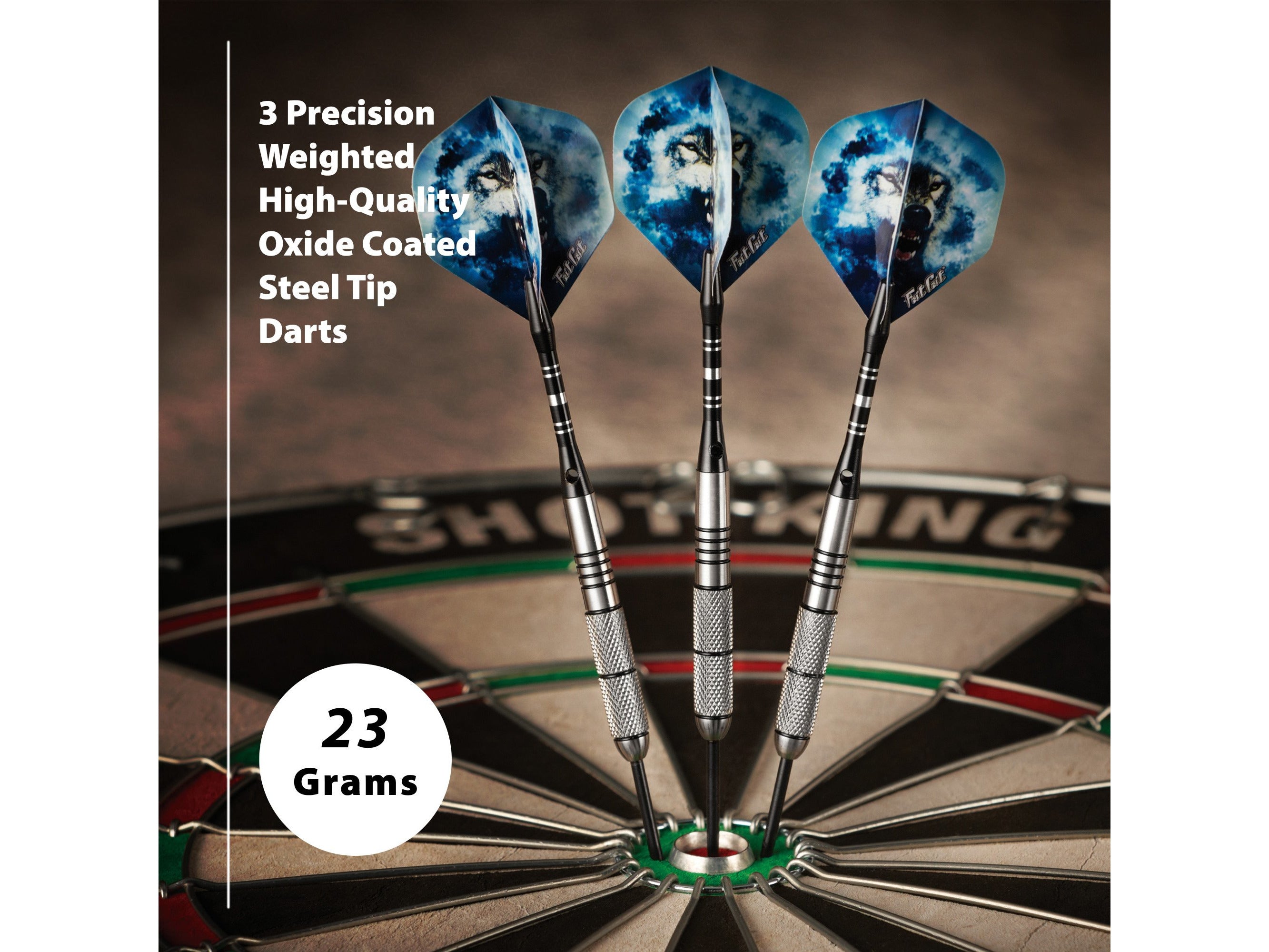 Fat Cat Predator 80% Tungsten Steel Tip Darts 23 Grams - HomeFitPlay