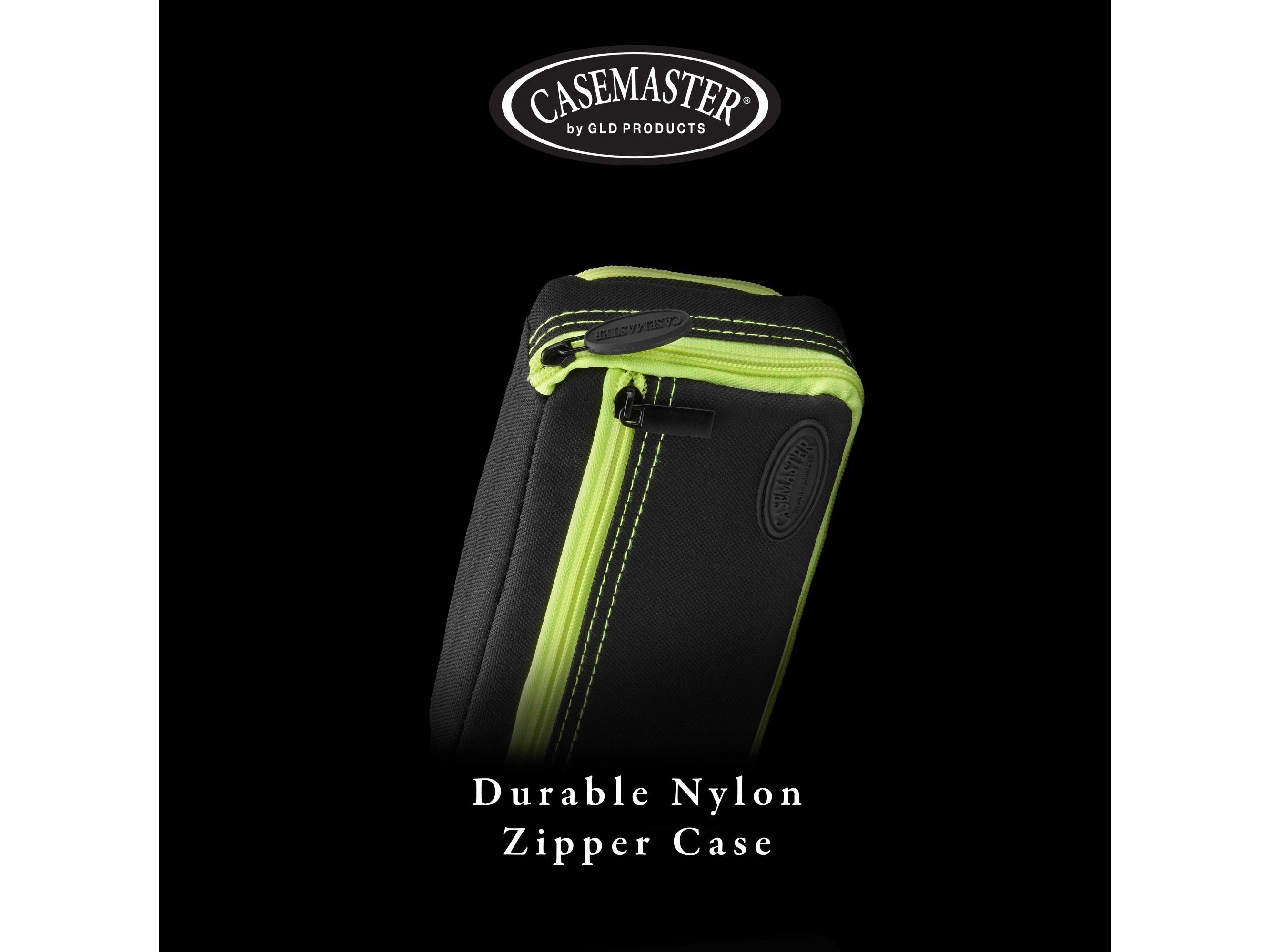 Casemaster Plazma Plus Dart Case Black with Yellow Zipper and Phone Pocket - HomeFitPlay