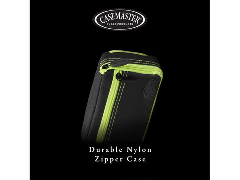 Image of Casemaster Plazma Plus Dart Case Black with Yellow Zipper and Phone Pocket - HomeFitPlay