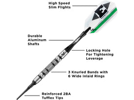 Viper Element 90% Tungsten Soft Tip Darts Knurled Barrel 18 Grams 