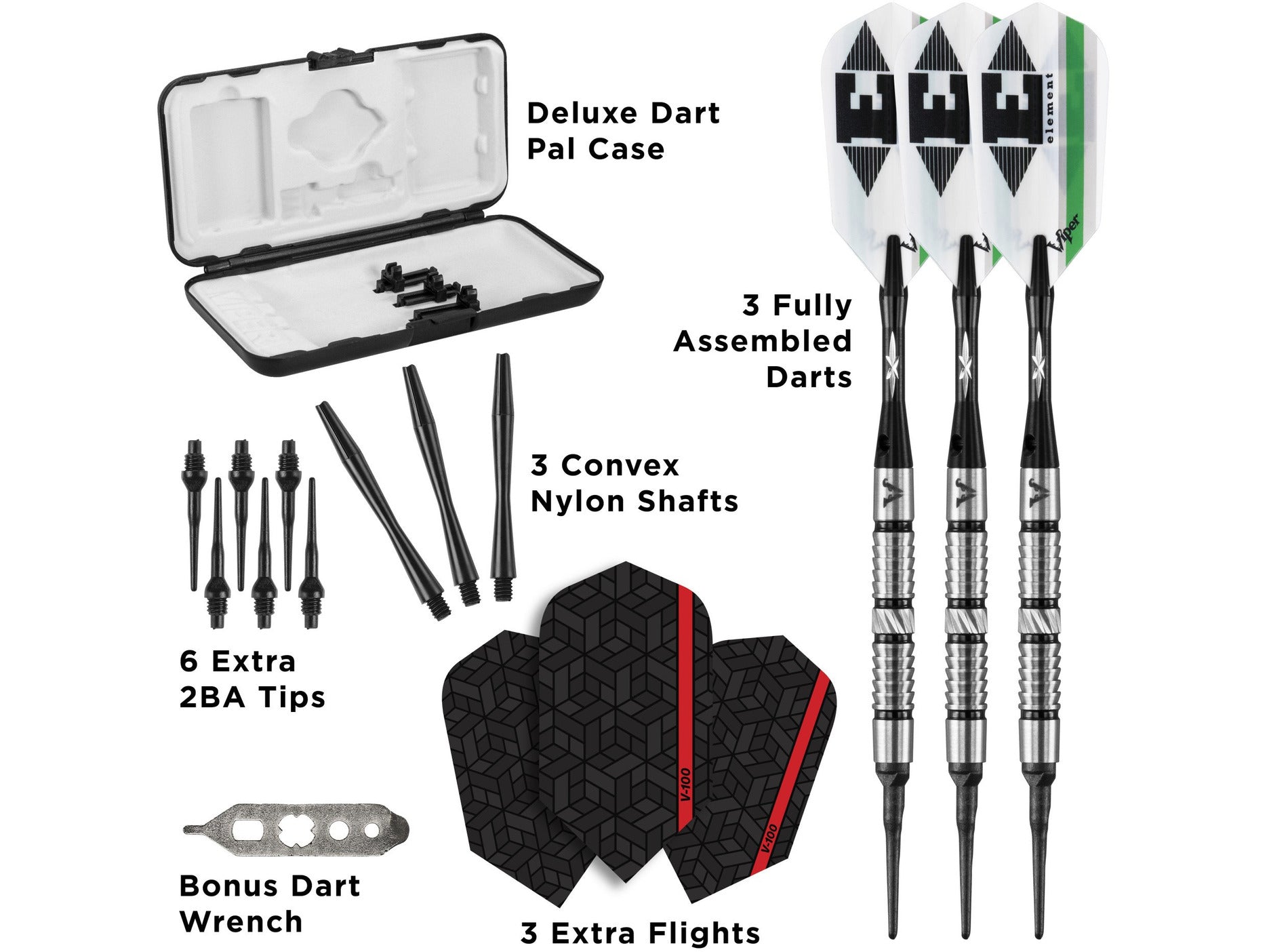 Viper Element 90% Tungsten Soft Tip Darts Shark Kin Barrel 18 Grams - HomeFitPlay