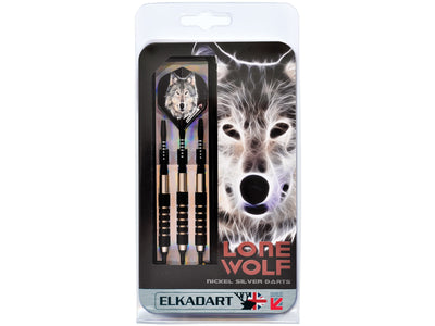 Elkadart Lone Wolf Soft Tip Darts Silver With Black Knurling - HomeFitPlay
