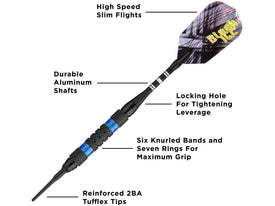 Viper Black Ice Blue Soft Tip Darts 