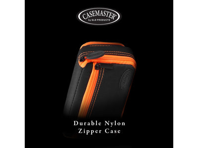 Casemaster Plazma Plus Dart Case Black with Orange Zipper and Phone Pocket - HomeFitPlay