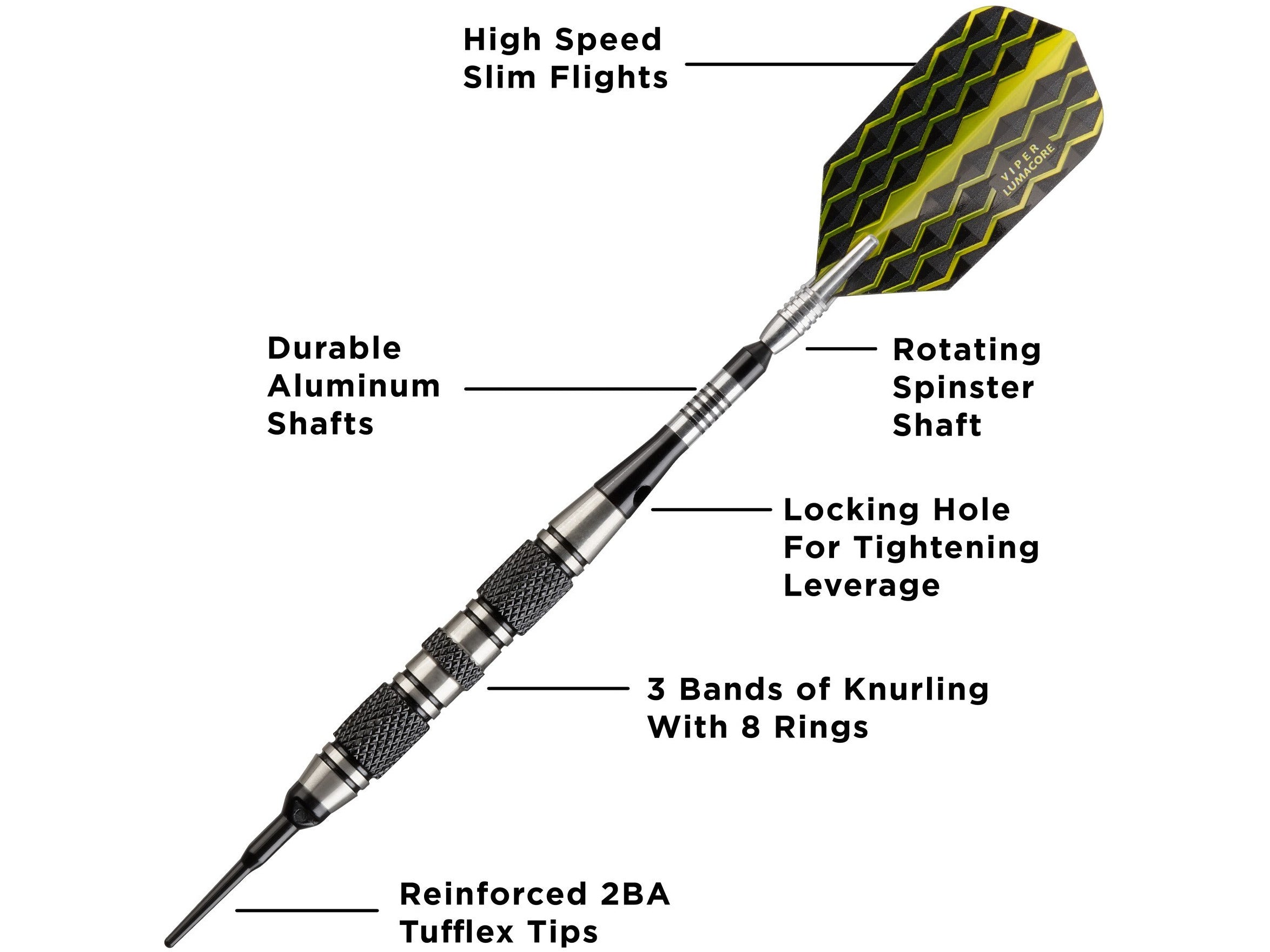 Viper The Freak Soft Tip Darts 3 Knurled Rings Barrel 18 Grams - HomeFitPlay