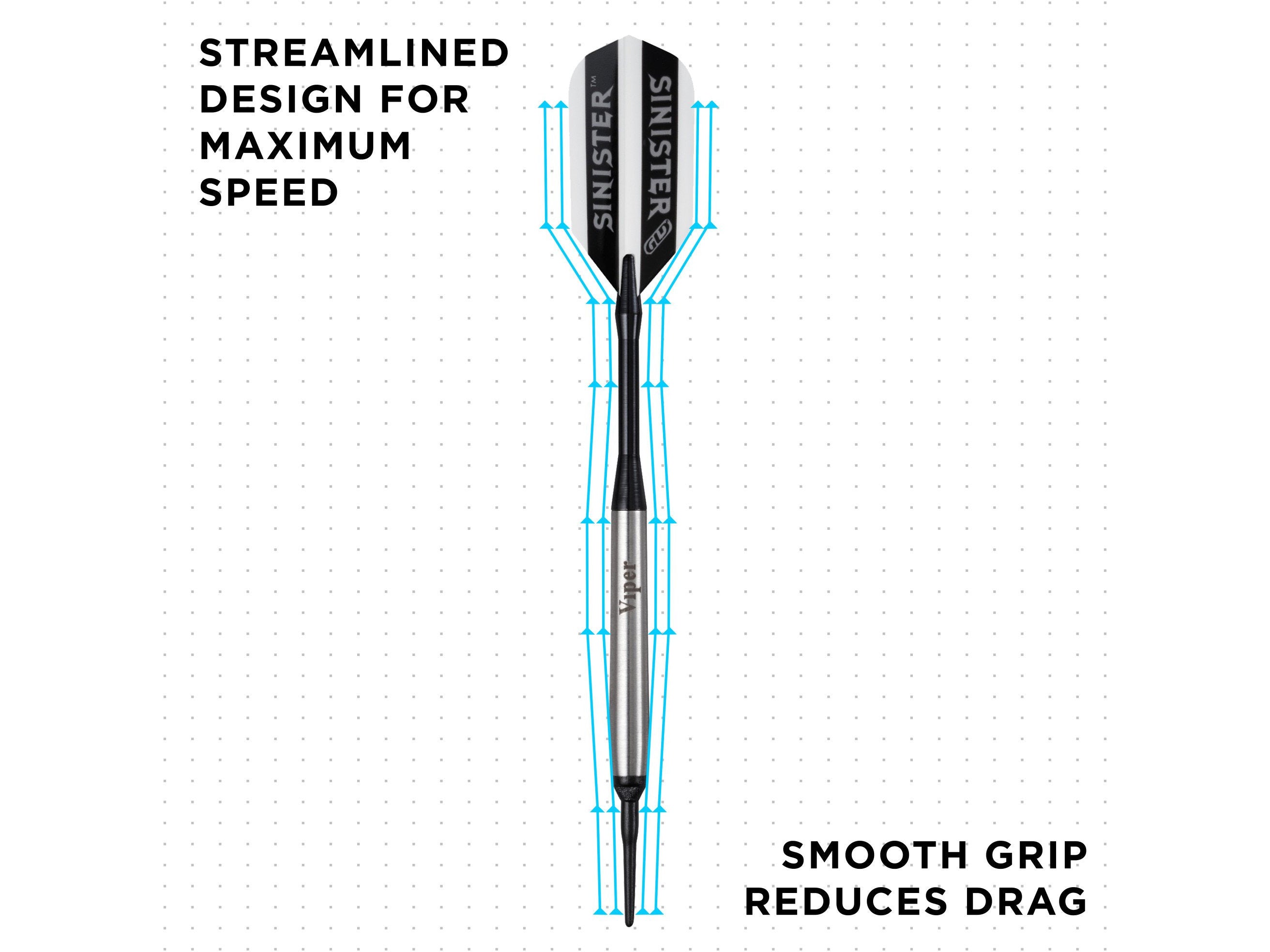 Viper Sinister 95% Tungsten Soft Tip Darts Smooth Barrel 16 Grams - HomeFitPlay