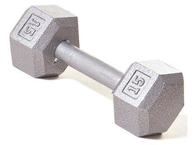 Hex Dumbbell w/ Straight Handle 15 lb - HomeFitPlay