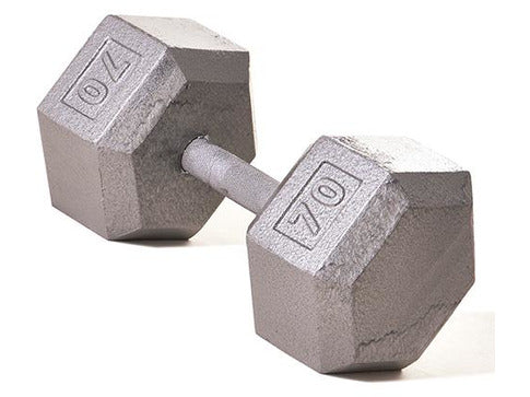 Hex Dumbbell w/ Straight Handle 70 lb - HomeFitPlay