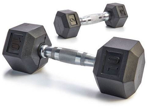 Rubber Hex Dumbbell Set (5-50 lb.) - HomeFitPlay