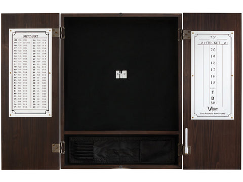 Image of Viper Metropolitan Espresso Steel Tip Dartboard Cabinet - HomeFitPlay