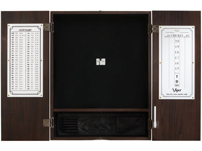 Viper Metropolitan Espresso Steel Tip Dartboard Cabinet - HomeFitPlay