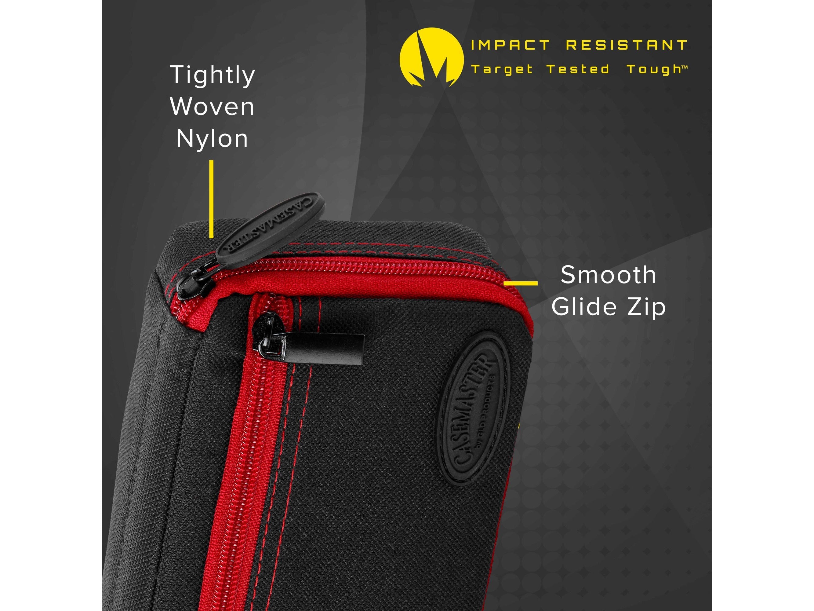 Casemaster Plazma Dart Case Black with Red Zipper - HomeFitPlay